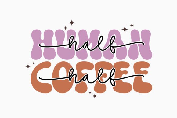 Half Human Half Coffee Retro Svg