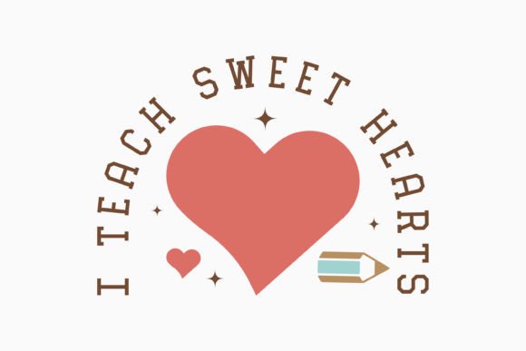 I Teach Sweet Hearts Teacher Retro Svg